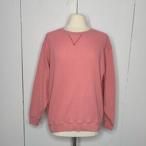 Aerie pink thermal weave cozy oversized top size small
